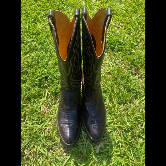 Justin Lizard Leather Boots - Picture 2 of 11